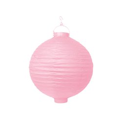 Lampion se žárovkou - pudrový růžový 20 cm